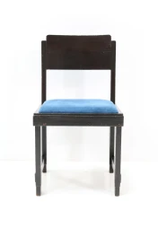 Set of 10 Art Deco Dining Chairs, Black Lacquered Oak, 1920s